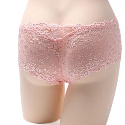 China 100% Solid Color Antibacterial Wholesale Sexy Underwear Seamless Natural Lace Bikini Thongs Boy Brief Shorts Women's Panties for sale