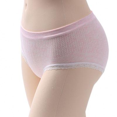 China Lady Panties Customized Design Mid Waist Cotton Lace Cute Sheer Underwear Antibacterial Wholesale Women Panties With Patterns for sale