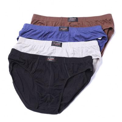 China Antibacterial Pure Color Mid Plus Size M-5Xl Cotton Underwear Men Daily Wear Solid Color Men Briefs Comfortable Underwear Shorts for sale