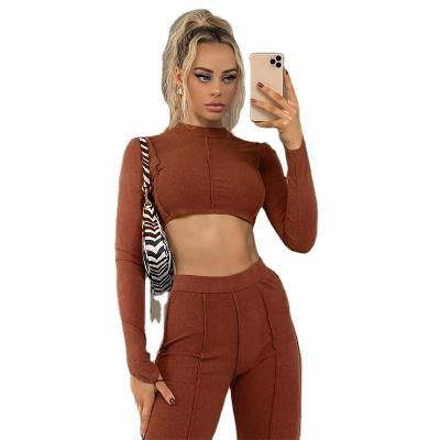 China Women S High Waist Two Piece Set Yoga Suit 2021 Fashion Sportswear Fitness Breathable Gym Clothing With Elastic Sports Suits for sale