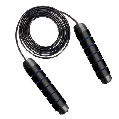 China Hot Selling Exercise Jump Rope Durable Rope Steel Wire PU Jump Ropes Foam Long Bead Handle Jump Rope for sale