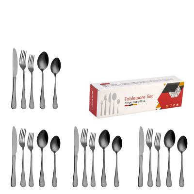 China Sustainable Amazon Sale 5pcs 20pcs Flatware Silver Spoon Stainless Steel Cutlery Set Fork Top And Silverware for sale