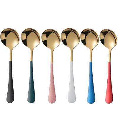 China Viable Reusable Creative Small Round Spoon Rice Spoon Stainless Steel Small Spoon for sale