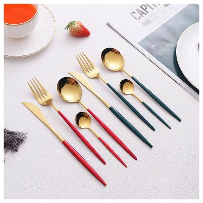 China Besteck Sustainable Customizable Cutlery Set Cutipol Plated Reusable Dinnerware Gold Spoons Set Luxury Stainless Steel Metal Spoon and Fork for sale