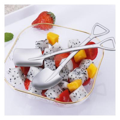 China Creative Stainless Steel Shovel Shape Watermelon Tea Coffee Sugar Spoon Dessert Ice Cream Spoon Viable Special Cutlery Spoon for sale