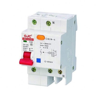 China QJC Factory Supply BD1LE-63 Earth Leakage Circuit Breaker 32 Amp Overcurrent Protection Mini Circuit Breaker Rcbo 4KA for sale