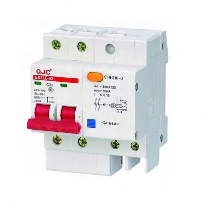 China QJC Factory Supply BD1LE-63 2P C.A.T Type Miniature Circuit Breaker ELCB 4KA Rcbo for sale