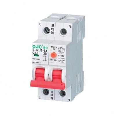 China QJC wholesale me type BD2LE-63 mini RCBO 2P 30MA 6KA for sale