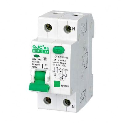 China QJC Factory OEM ODM BD1LE-63 Z Type Circuit Breaker 32 Amp Elcb 4KA 1Pole Earth Leakage for sale