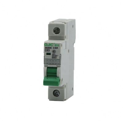 China QJC Factory Supply MG65N C63 Single Phase MCB Mini Circuit Breaker 63A 4KA for sale