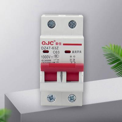 China QJC DZ47-63Z 2P 10KA Mini Circuit Breaker MCB 10KA 1000V DC for sale