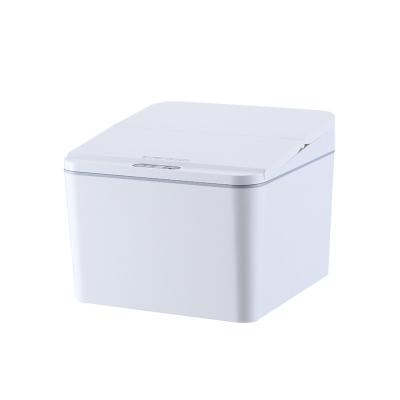 China Trash Bins Intelligent Automatic Electric Trash Can Waste Bin Induction Bucket Desktop Storage Storage Box Desk for sale