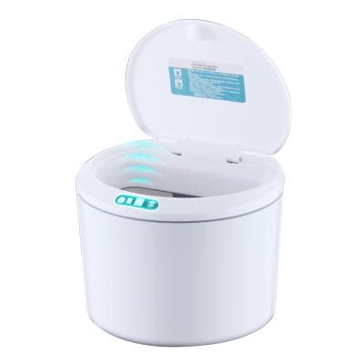 China Induction Type Smart Automatic Lid Desk Trash Bins Induction Bucket Storage Storage Box Electric Smart Desk for sale