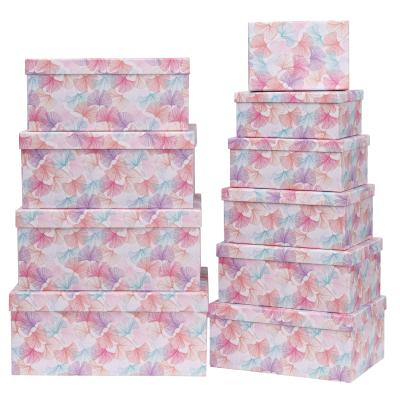 China Factory Recyclable Modern Design Custom Gift Box Set 10 Pieces Set Pink Butterfly OEM Custom Christmas Gift Box for sale