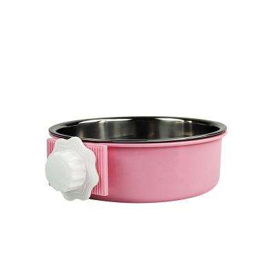 China High Quality Non-automatic Travel Non-slip Portable Dog Feeder Stainless Steel Cat Food Feeder Bowl for sale