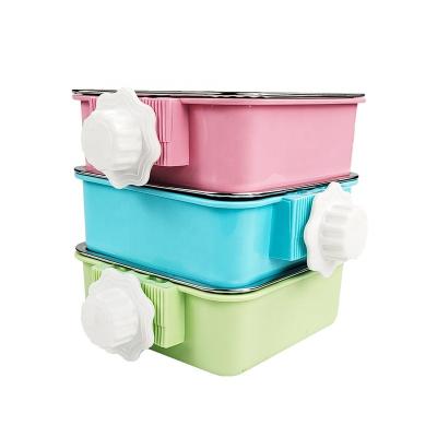 China Non-automatic High Quality Durable Square Stainless Steel Plastic Dog Feeding Bowl Cat Bowl for sale