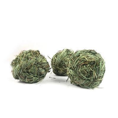 China New Arrival Stocked Hamster Rabbit Treats Alfafa Ball Timothy Hay Pet Toy Natural Grass for sale