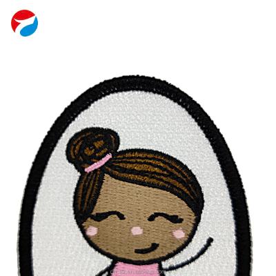 China Other Factory Cartoon Girl Embroidery Patches Custom Clothes Fashion Embroidered Shirt Clothing for sale