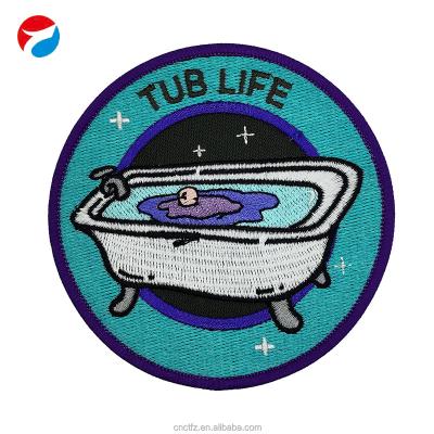 China Other Bathtub Embroidery Patches Clothes Fashion Cartoon Shirt Clothing Embroidered Handmade Jeans for sale