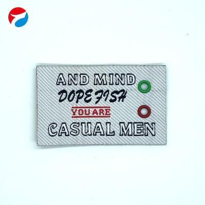 China Viable Factory Custom Woven Label Color Punched Air Eye Key Ring Piercing Hook for sale