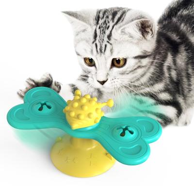 China 2021 New Viable High Quality Cute Rotate Pet Shops Interactive Smart Toys Plastic Butterfly Puzzle Windmill Toy Pets for sale