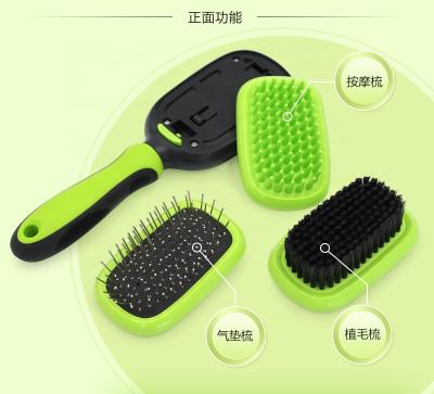 China 2022 Hot Stocked New Arrival Pet Cat Dog Grooming Comb 5 Piece Set Massage Comb Air Cushion Opening Knot Hair Comb Brush Brush for sale