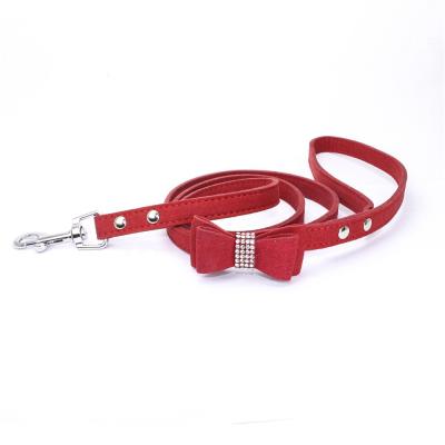 China 2022 New Arrival Colorful JEWELED Hot Sell Dog Leashes Nylon Hot Drill Pet Dog Leashes Colorful JEWELED With Bowknot for sale