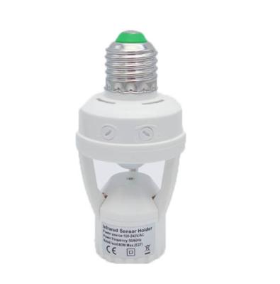 China Infrared Screw Motion Sensor E27 Lamp Holder Switch Auto Led Bulbs Control Switch Sensor Light Holder for sale