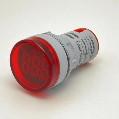 China AC 60-500V Digital Display Voltmeter Mini Voltage Meter LED Pilot Lamp Measuring Current 22mm Round Digital Voltmeter AD16-22DSV for sale