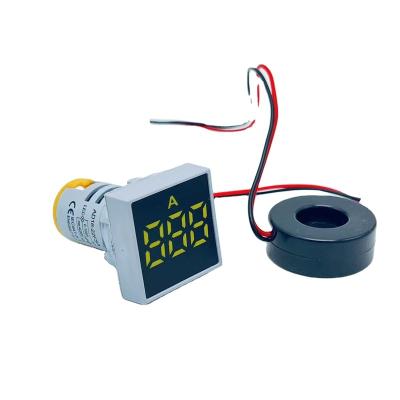 China Mini Current 22mm Square Digital Ammeter AC 60-500V Ammeter LED Digital Display Indicator Ammeter AD16-22DSV for sale