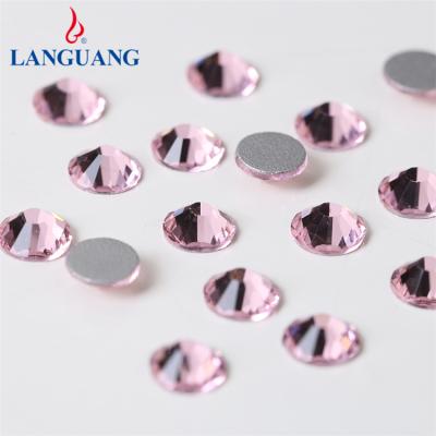 China LanGuang Flatback Luxury Light Pink Wholesale Crystal Glass Rhinestone For Jewelry Environment Finding Rhinestone Decoration for sale