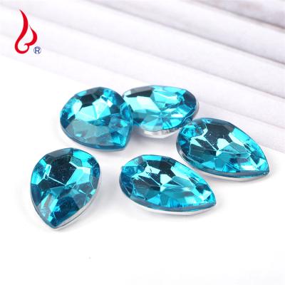 China Environment Inspection Lan Guang 10*14mm Color 1000pcs/bag Sew On Tear Drop Crystal Acrylic Stone Beads Rhinestone for sale