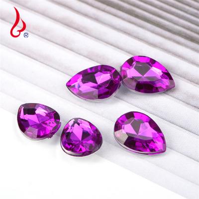 China Lan Guang Fancy 5000pcs/bag 5*8mm Environmental Inspection Directed Drop Crystal Stones Water Drop Acrylic Rhinestones for sale