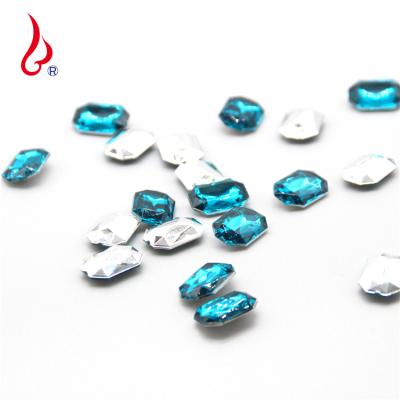 China Environment Inspection Lan Guang 10*12mm 1000pcs/bag High Quality Sew-on Acrylic Rhinestone Octagon Shape Flat Back Acrylic Rhinestone for sale