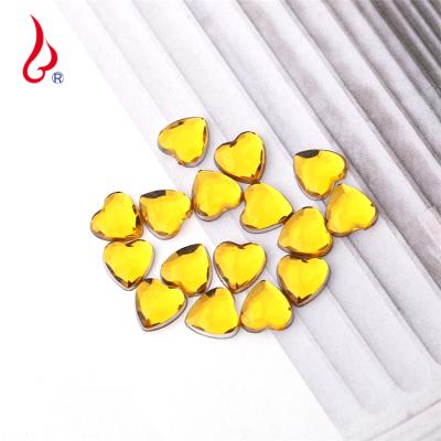 China Lan Guang 16mm Wholesale Environmental Inspection Flat Back Fashion DIY Heart Acrylic Fake Stone For Clothes Jewelry Making for sale