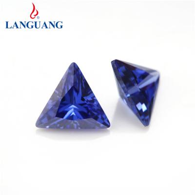 China Hot Sale Fashion Diamond Beads Triangle Blue Zircon Synthetic Custom Made Environmental Inspection Wholesale for sale