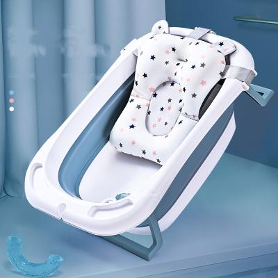 China Polypropylene Baby Shower Bathtub With Support Soft Non-slip Plastic Baby Mat Newborn Safety Security Bath Pillow Foldable Bathtub for sale