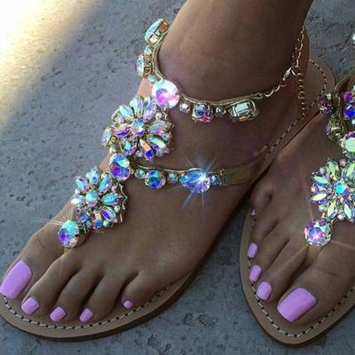 China B937 Women's Summer Waterproof Jelly Rhinestone Sandals Ladies Shoes And Sandals Women Girls Slippers Bling Diamond Sandals for sale