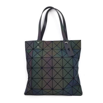 China Who respects the environment; Raincoat ; Protable Women Iridescent Holographic Tote Bag, Laser Mosaic Bag, Luminous Geometric Handbag for sale