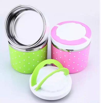 China Stainless Steel Insulation Sustainable Plastic Korean Mini Colorful Lunch Box Spiral Cool Bowl for sale