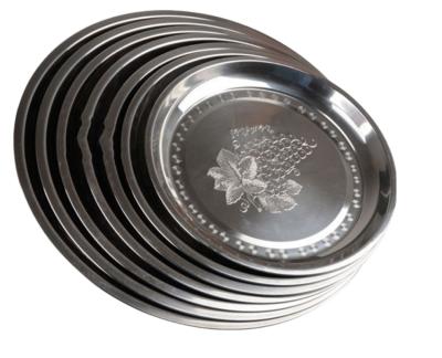 China Sustainable Wholesale Bulk Round Shape 304 Stainless Steel Commercial Dinner Plates for sale