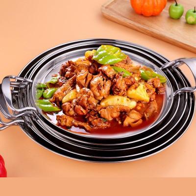 China Sustainable Extra Large Stainless Steel Saucepan Large Dish Chicken Dish Restaurant Special Dry Pot Dish for sale