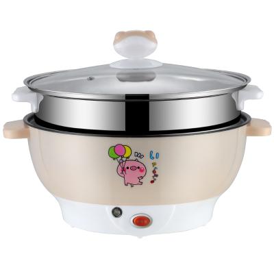 China Outdoor Steamer And Stew Pot Stainless Steel Colorful Electric Multifunction Cooking Pot With Glass Lids for sale