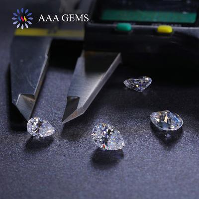 China 1Carat 5.5*8.5mm Pear Shape Synthetic Moissanite DE VVS Pear Polish Cut 4*6mm Moissanite For Jewelry Making for sale