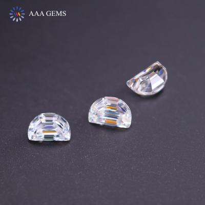 China Jewelry Making AAA Gems Moissanite Diamond GRA Certified Rancy Shape Cutom-Made Half Moon Moissanite Loose Stones for sale