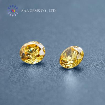 China Jewelry Setting/DIY GRA Certificate Moissanite Wholesale Price Color Moissanite 6.5mm Round Brilliant Cut Yellow Moissanite for sale