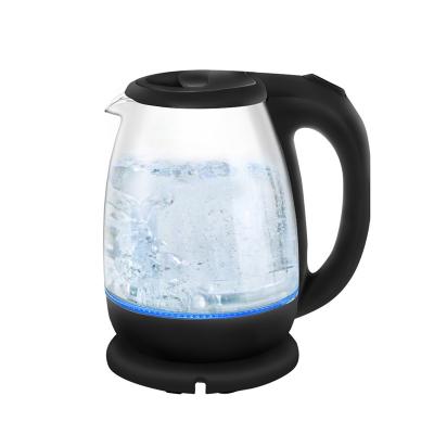 China 360 Degree Rotation Base Best Electric Glass Water Kettle 1.8L With Stainless Steel Heating Element for sale