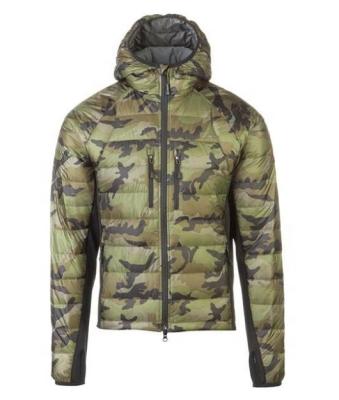 China Anti-Wrinkle Down Jacket Men's Down Jacket Netting Filled Camouflage Print Sublimated Down Jacket HC116 for sale