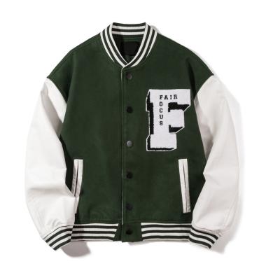 China Custom Made Breathable Quoita Universitaria Hip Hop Baseball Jacket Men Women Wool And PU Sleeves Varsity Leather Jacket for sale