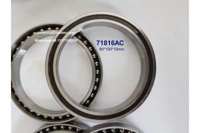 China 71816AC Excavator Bearings 80x100x10mm High Precision Thin-Section Ball Bearings for sale